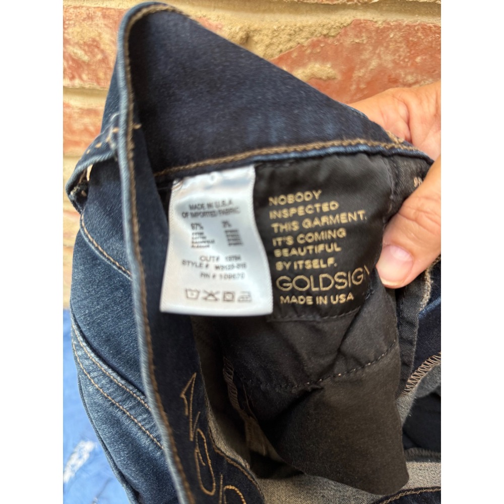 Goldsign Sissi Flare Jeans Medium Wash Double Button Wide Leg Denim Made in USA - Picture 10 of 13